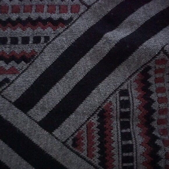 Vintage Toscano Gray Geometric Pattern Sweater Eclectic Grandpa Retro Mens 3D L - Picture 8 of 10